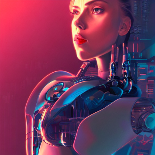 Scarlett Johansson as cyborg rendered by Stable Diffusion AI | Dan ...