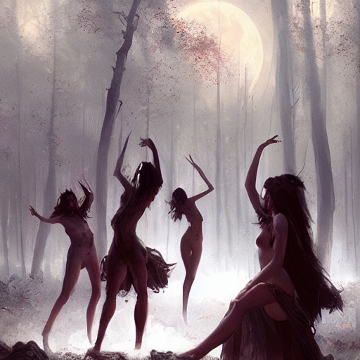 Witches Dancing Around Fire