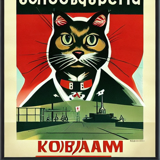 Soviet Socialist Realism Poster Cats